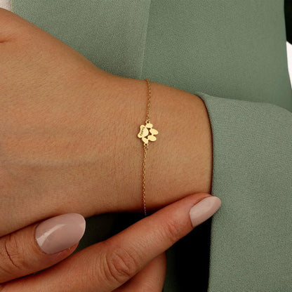 Braccialetto Personalizzato con Nome – Zampa in Argento 925
