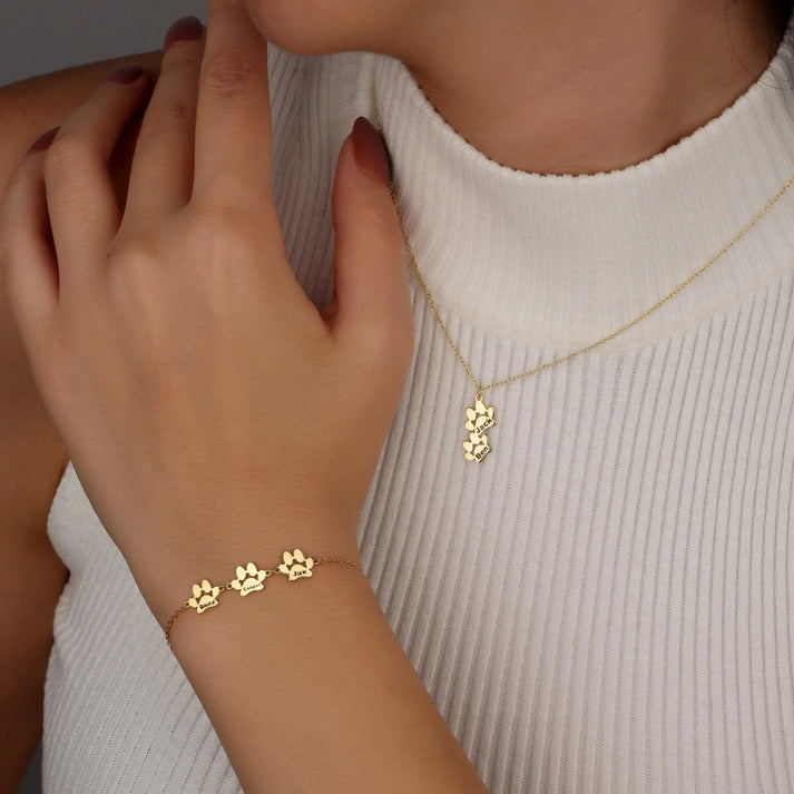Braccialetto Personalizzato con Nome – Zampa in Argento 925